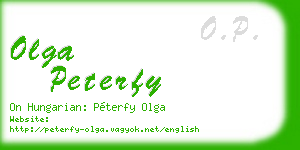 olga peterfy business card